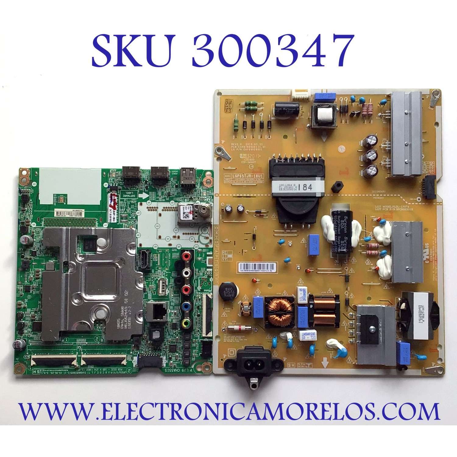 KIT DE TARJETAS PARA TV LG 4K·UHD·HDR SMART TV / MAIN EBT66165504 / EAX68253604 / EAX68253605 / 66165504 / FUENTE EAY64928801 / EAX67805001 / 64928801 / LGP65TJR-18U1 / PANEL NC650DQG-AAGX5 / LC650DQJ (SM)(A1) / MODELO 65UM6900PUA / 65UM6900PUA.BUSYLKR